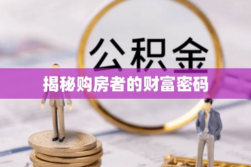 潜江揭秘购房者的财富密码